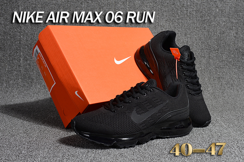 Nike Air Max 06 Run All Black Shoes - Click Image to Close